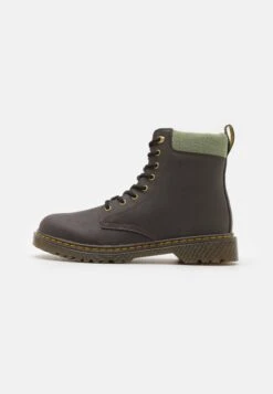 Dr. Martens 1460 Collar Unisex - Veterboots - Dark Brown Wildhorse Lamper/Khaki Green Cosy Comfort