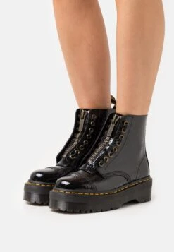 Dr. Martens Sinclair - Enkellaarsjes Met Plateauzool - Black Distressed