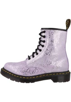 Bootsmith Hub Verkoopwinkel 12 Dr. Martens Enkellaarsjes Met Plateauzool - Lilac Metallic Paint Splatter