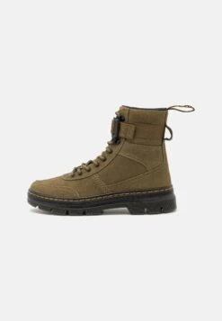 Dr. Martens Combs Tech Unisex - Enkellaarsjes Met Plateauzool - Olive