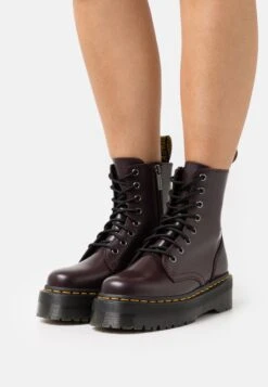 Dr. Martens Jadon - Enkellaarsjes Met Plateauzool - Burgundy