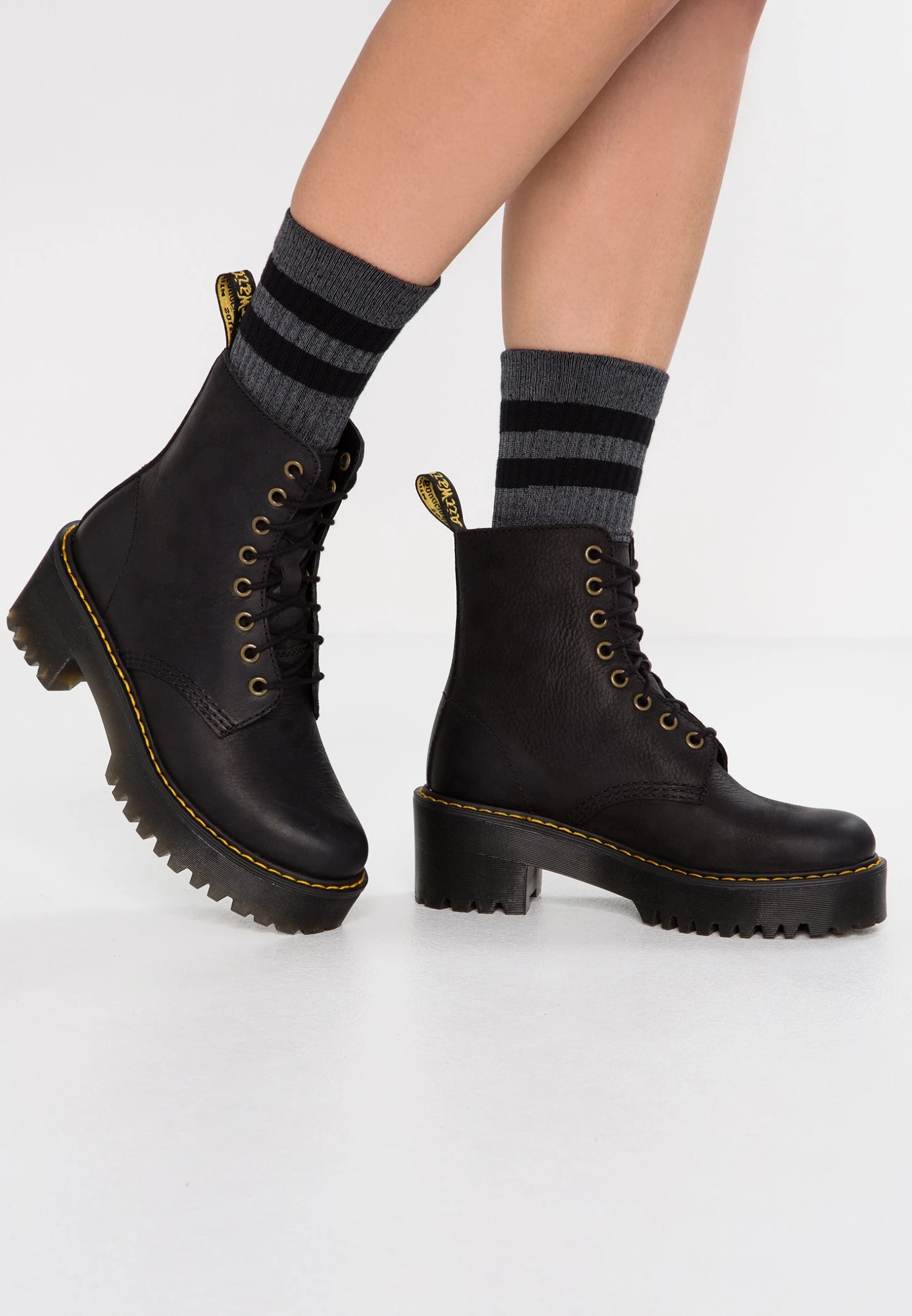 Dr. Martens Shriver Hi 8 Eye Boot - Enkellaarsjes Met Plateauzool - Black 1 Dr. Martens Shriver Hi 8 Eye Boot - Enkellaarsjes Met Plateauzool - Black