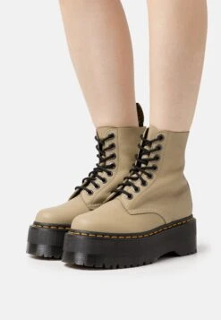 Dr. Martens 1460 Pascal Max - Enkellaarsjes Met Plateauzool - Pale Olive Pisa