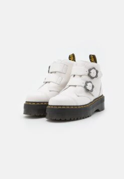 Dr. Martens Devon Flwr - Enkellaarsjes Met Plateauzool - White Milled -Bootsmith Hub Verkoopwinkel b0bfdfc833664645aa920eb9e01c97a0
