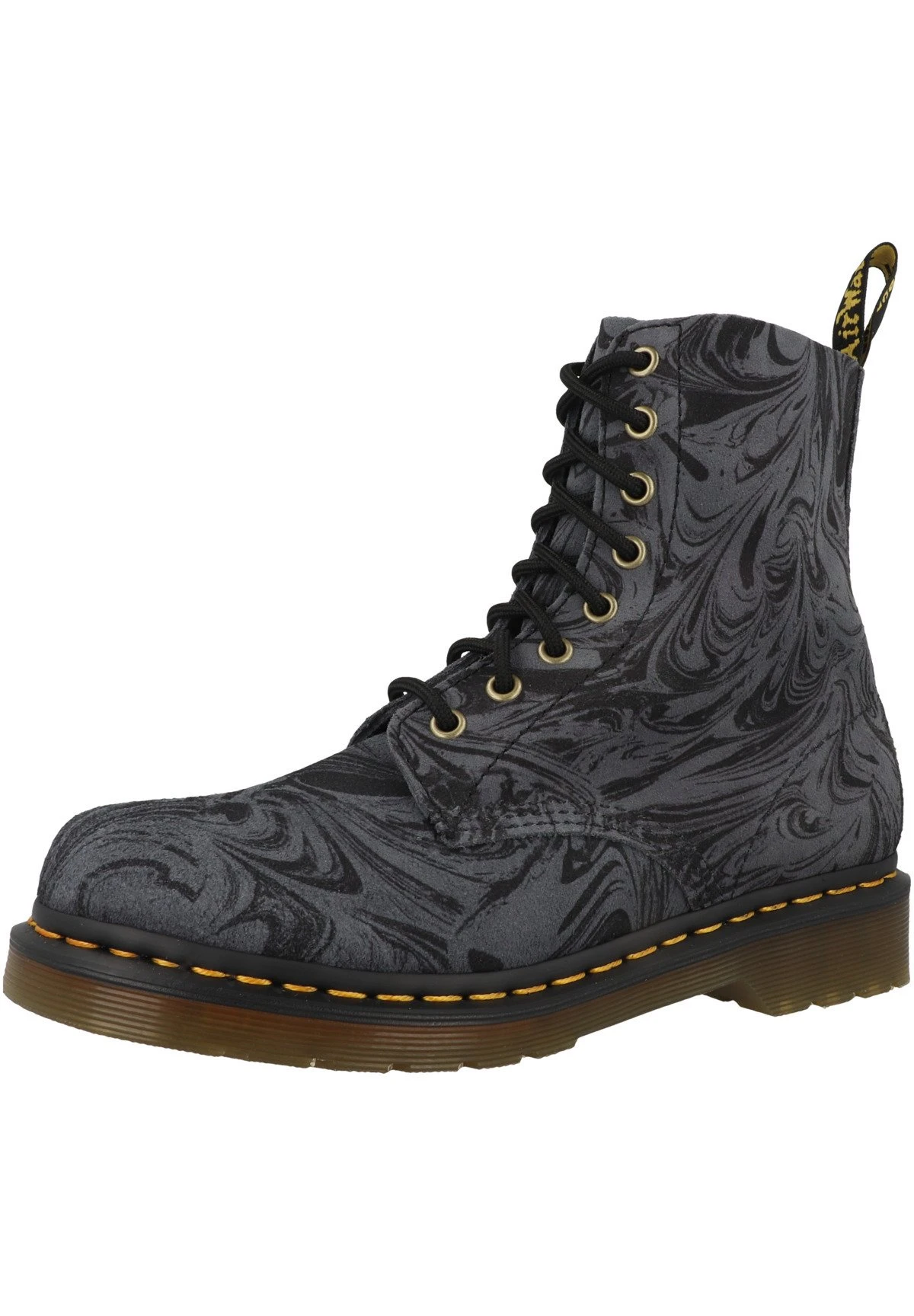 Dr. Martens Pascal - Enkellaarsjes Met Plateauzool - Black Grey Marbled 2 Dr. Martens Pascal - Enkellaarsjes Met Plateauzool - Black Grey Marbled - Afbeelding 2