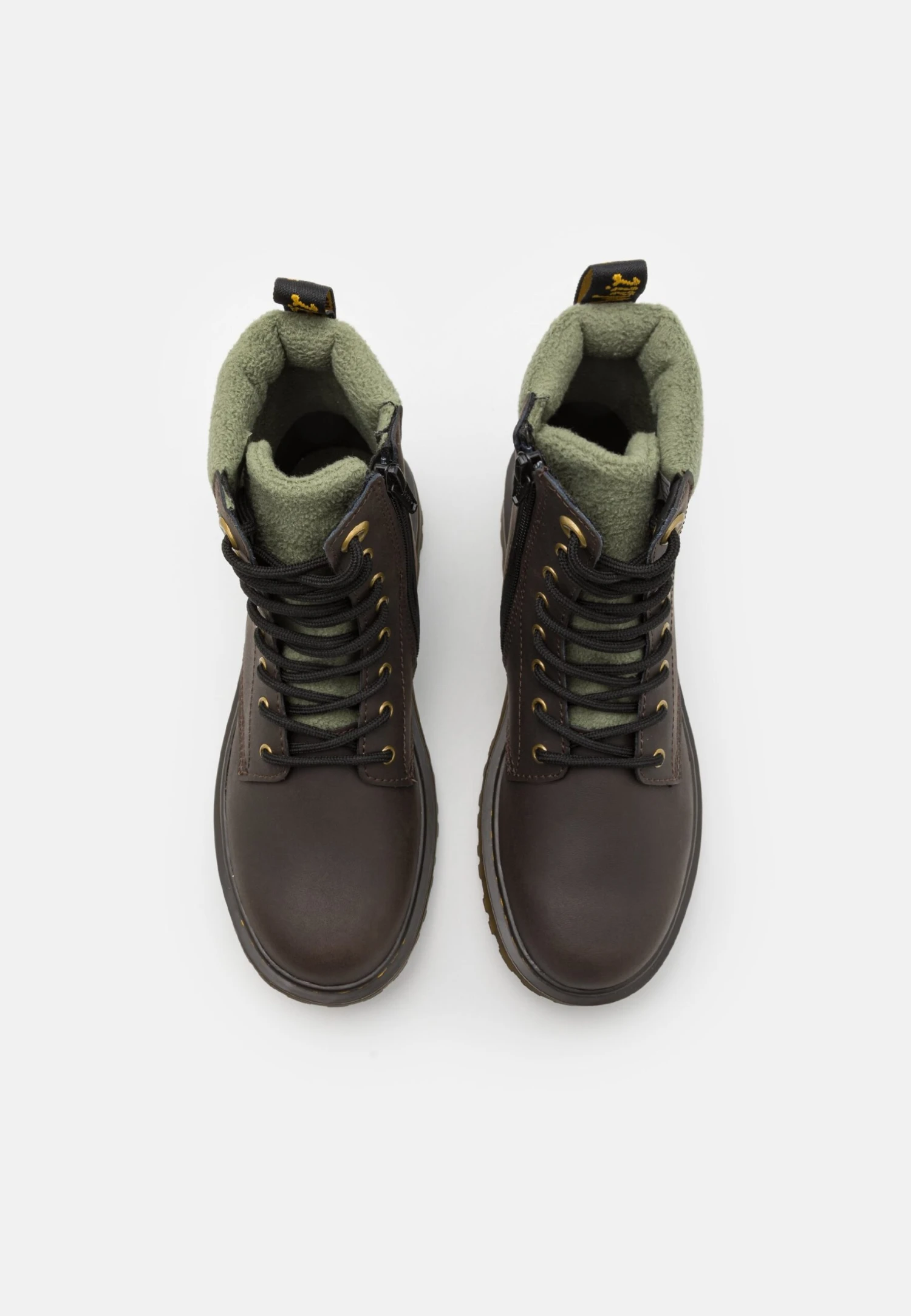 Dr. Martens 1460 Collar Unisex - Veterboots - Dark Brown Wildhorse Lamper/Khaki Green Cosy Comfort 4 Dr. Martens 1460 Collar Unisex - Veterboots - Dark Brown Wildhorse Lamper/Khaki Green Cosy Comfort - Afbeelding 4